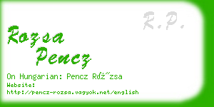 rozsa pencz business card